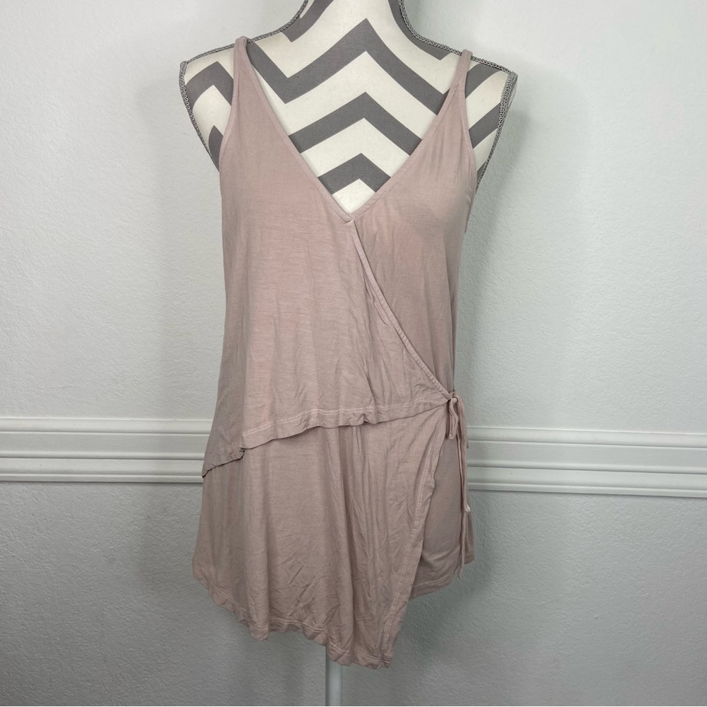 Michael Stars Faux Wrap Front Tie Top Size M